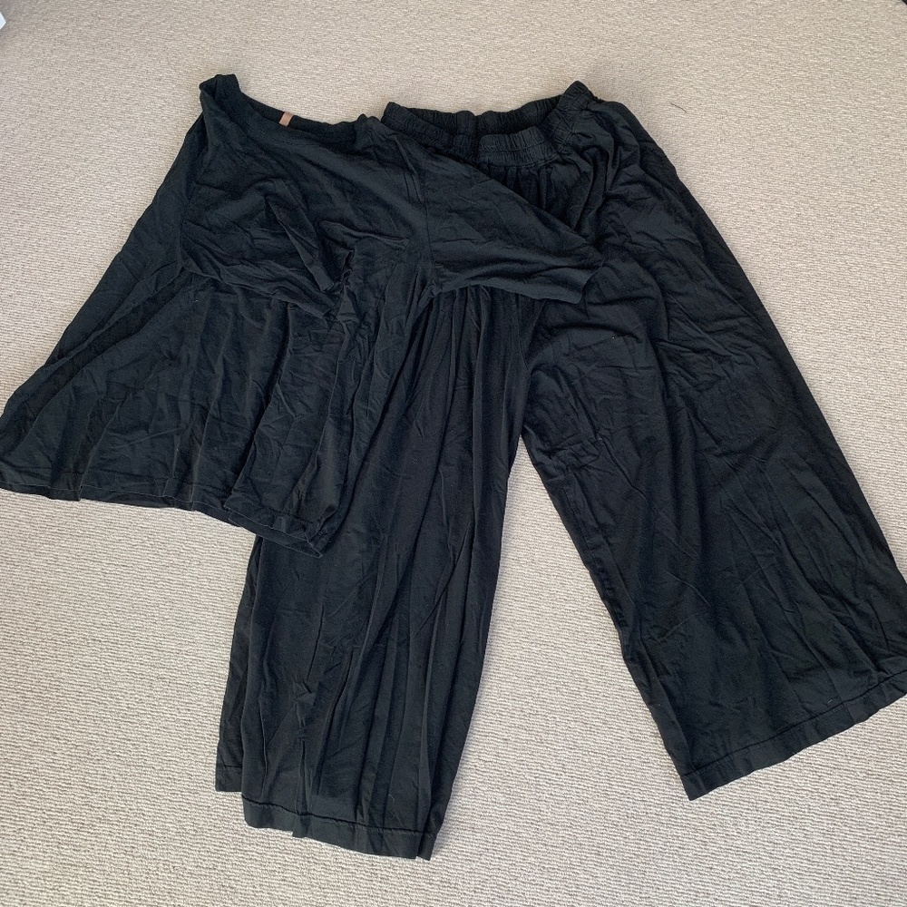 Lunya Organic Cotton 2 piece set, black, XL